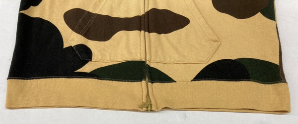 アベイシングエイプ A BATHING APE プルオーバー パーカー フーディ ダブルジップ カモフラ 迷彩柄 カモ ロゴ刺繍 コットン 日本製 BEIGE 1930-215-503 パーカ ワンポイント ベージュ Sサイズ 104LT-141