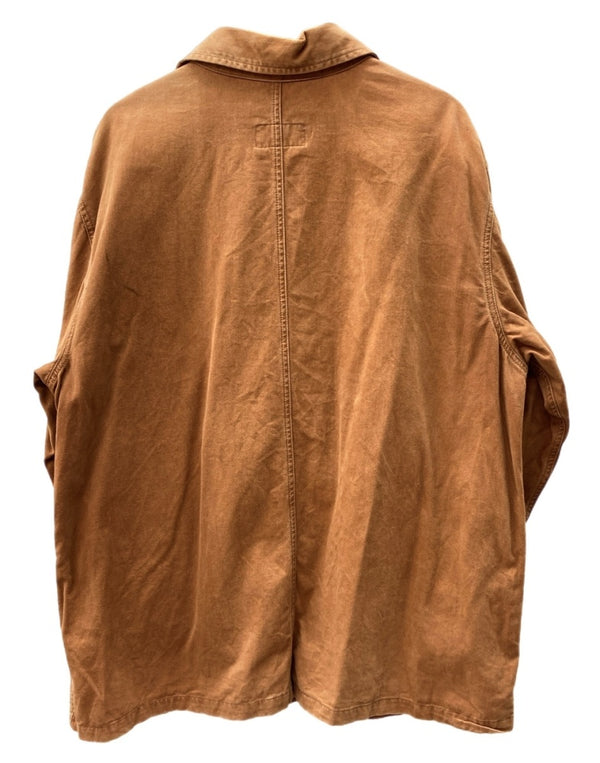 ダブルアールエル RRL 90s 90年代 三ツ星タグ JACKET カバーオール ステンカラー テーラード フロントボタン ヴィンテージ VINTAGE ラルフローレン RALPH LAUREN コットン 香港製 BROWN 茶色 ジャケット ブラウン Lサイズ 104MT-2032