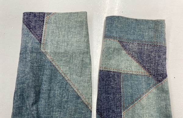 ヴィンテージ vintage 70s 70年代 パッチワーク プリント デニムジャケット Ｇジャン 青 ジャケット プリント ブルー 104MT-1351