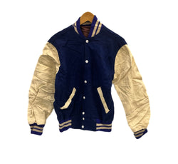 ヴィンテージ vintage 60's～ 60年代 LOGAn Knitting Mills ウール スタジャン バーシティジャケット アワードジャケット 袖レザー ツートン ホワイト ジャケット ネイビー 101MT-5451