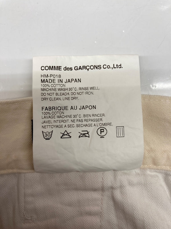 コムデギャルソン COMME des GARCONS HOMME WORK PANTS ワーク パンツ ジップフライ トラウザーズ 白 無地 HM-P018 ボトムスその他 ホワイト Sサイズ 104MB-399