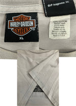 ハーレーダビッドソン Harley-Davidson 00's An American Edition MORTERCYCLE イーグル モーターサイクル バイク バーアンドシールドロゴ 両面 プリント - Tシャツ ブラウン 101MT-4540