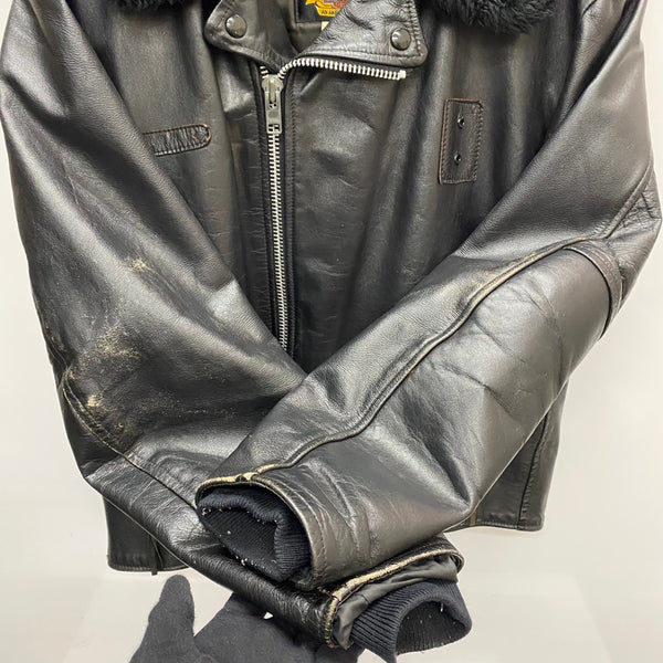 【曜日割引対象外】 ハーレーダビッドソン HARLEY-DAVIDSON 襟ボア ダブルライダース レザー ジャケット ブラック 38サイズ 201MT-4499 VB