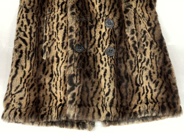 ショット SCHOTT ANIMAL BOA PEA COAT アニマル ボア ピー コート フェイクファー アンカーボタン 茶色 3142045 コート ヒョウ柄・レオパード柄 ブラウン XSサイズ 104MT-675