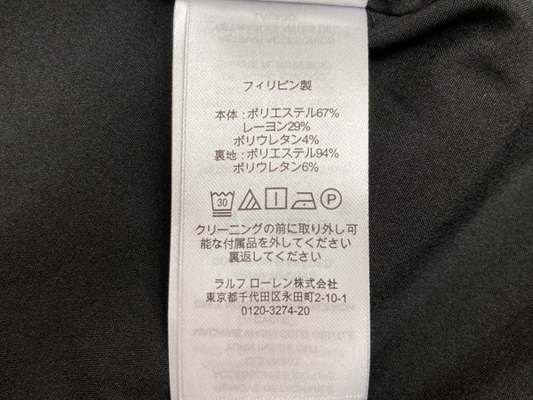 ラルフローレン RalphLauren ローレンラルフローレン ブラックレーベル ノースリーブワンピース 膝丈 Vネック ウエストマーク BLACK 黒 ワンピース 無地 ブラック SIZE00 104LT-119