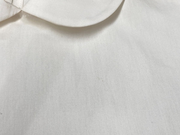 コムデギャルソン COMME des GARCONS 2015年製 七分袖 ぺプラム ブラウス 丸襟 ラウンドカラー フリル ティアード コットン 日本製 WHITE 白 TP-B018 半袖シャツ アシンメトリー ホワイト Mサイズ 104LT-161