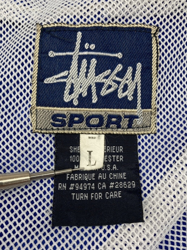 ステューシー STUSSY OLD USA製 STUSSY SPORT JACKET オールド ステューシー スポーツ ジャケット 青 ジャケット ロゴ ブルー Lサイズ 104MT-1967