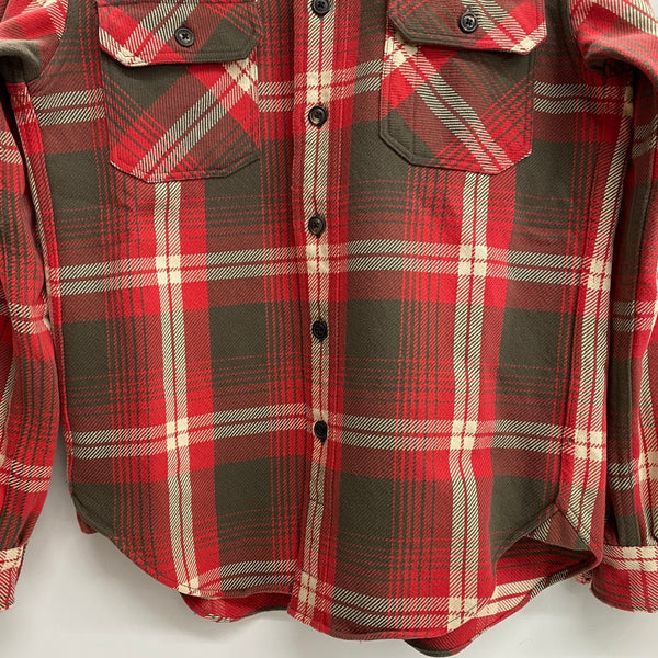 【曜日割引対象外】 ダブルアールエル RRL ネルシャツ 長袖シャツ レッド Mサイズ 201MT-4768 VB