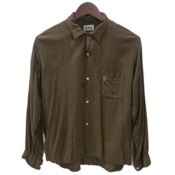 【曜日割引対象外】 ヴィンテージ vintage 60's 60s 60年代 CAMPUS レーヨンギャバジン 長袖シャツ ブラウン Mサイズ 201MT-3575 VB