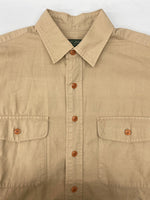 ラルフローレン RalphLauren POLO COUNTRY 90s L/S WORK SHIRT 長袖 ワーク シャツ フラップポケット インパクト21 薄茶 サイズ 9 長袖シャツ 無地 ベージュ 104MT-2268