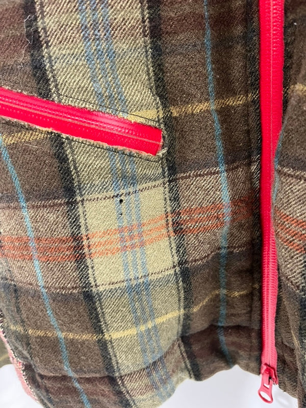 コムデギャルソン COMME des GARCONS SHIRT チェックデザインブルゾン ウールジャケット W13150 ジャケット ブラウン Mサイズ 101MT-4969