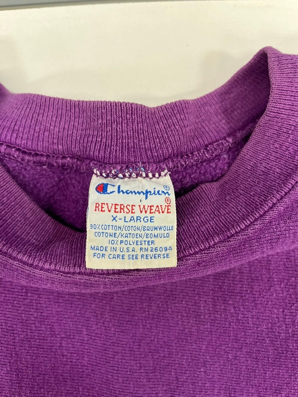 チャンピオン Champion 90s～ ヴィンテージ vintage 刺繍タグ リバースウィーブ REVERSE WEAVE US古着 紫 無地 XL スウェット パープル LLサイズ 101MT-4998