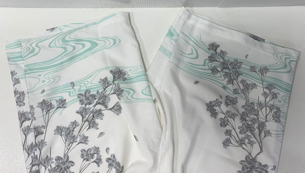 絡繰魂 真夏のシャツ 桜満開×茜鯉 昇華転写 アロハ 開襟 212862 セットアップ ホワイト Lサイズ 201MT-3995