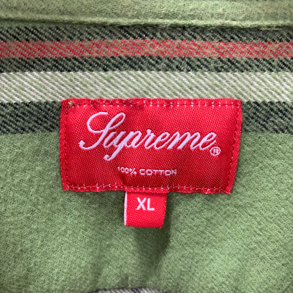 シュプリーム SUPREME 20FW tartan flannelshirt ネルシャツ 長袖シャツ グリーン XLサイズ 201MT-4370