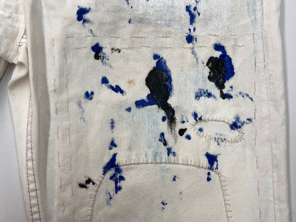 ラルフローレン RalphLauren ペンキデニム ホワイトデニム ドーナツボタン サスペンダーボタン シンチバック  デニム ホワイト サイズ 32/30 104MB-363