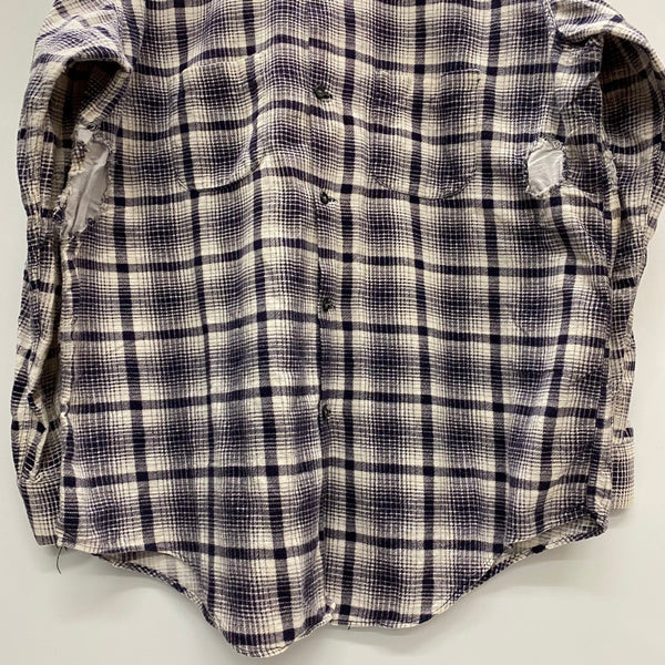 【曜日割引対象外】 ヴィンテージ vintage 60's PILGRIM プリントネルシャツ 長袖シャツ ホワイト 17-17 1/2サイズ 201MT-4720 VB