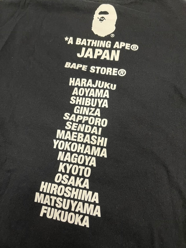 ア ベイシング エイプ A BATHING APE JAPAN APE HEAD TEE BAPE STORE限定 Tシャツ 黒 Tシャツ ブラック Lサイズ 101MT-5353