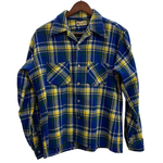 【曜日割引対象外】 ヴィンテージ vintage 40's Manhattan チェックウールシャツ 長袖シャツ ブルー 2サイズ 201MT-4701 VB