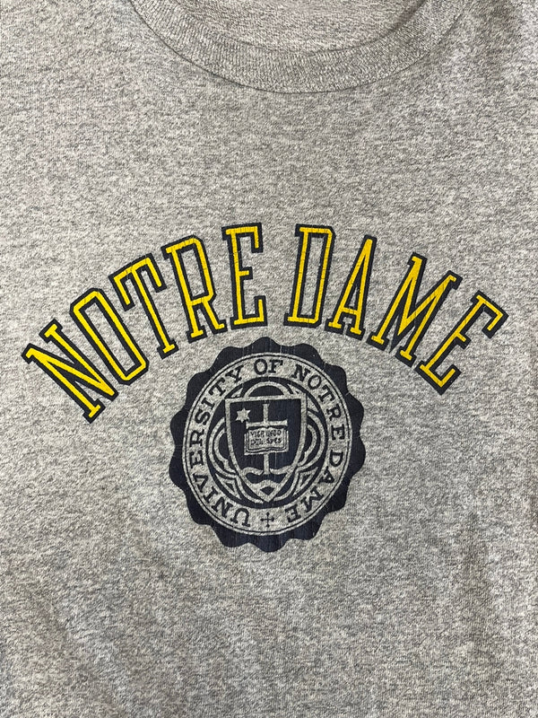 チャンピオン Champion 80s～ ヴィンテージ Vintage トリコタグ リバースウィーブ REVERSE WEAVE US古着 ノートルダム大学 カレッジプリント   Tシャツ グレー Lサイズ 101MT-4529