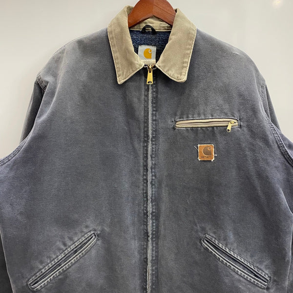 【曜日割引対象外】 カーハート Carhartt 00's デトロイトジャケット 裏地チェック USA製 ジャケット ブラック XLサイズ 201MT-4755 VB