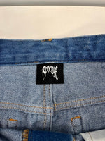 リベンジ REVENGE デニムパンツ インディゴ 刺繍ロゴ y2k 青 デニム ブルー Sサイズ 101MB-760