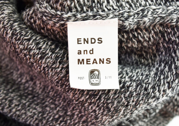 エンズアンドミーンズ ENDS and MEANS Wool Cardigan ウール カーディガン 黒 カーディガン ブラック Lサイズ 103MT-1414