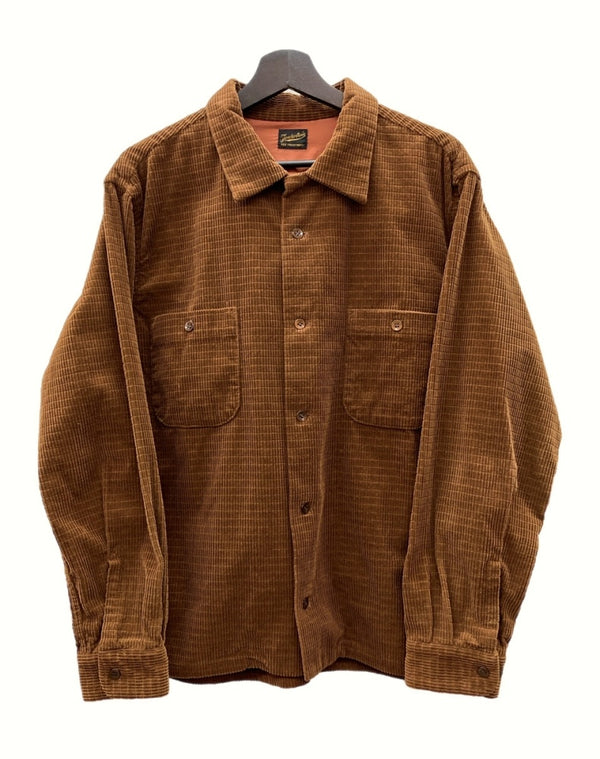 テンダーロイン TENDERLOIN L/S CORDUROY SHIRT コーデュロイ シャツ 長袖 ボタン 茶 長袖シャツ 無地 ブラウン Lサイズ 104MT-894