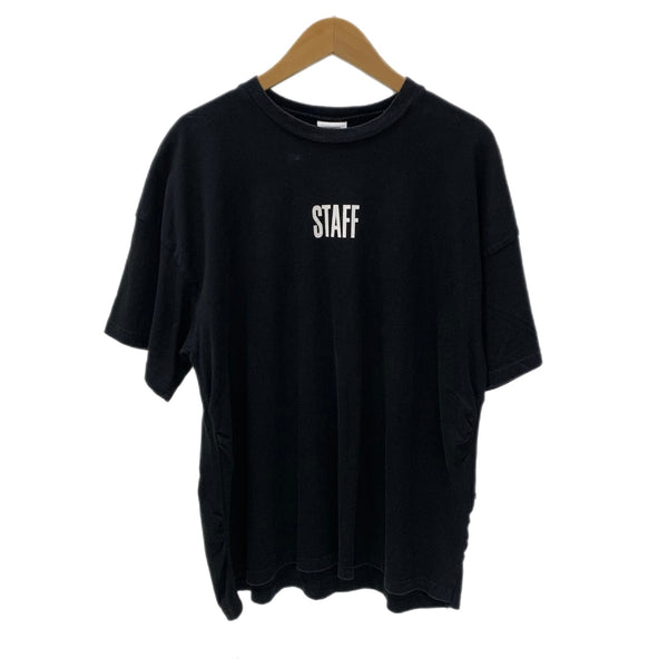 ヴェトモン VETEMENTS 再構築 STAFFTee WSS17HA8 Tシャツ ブラック Sサイズ 201MT-3957