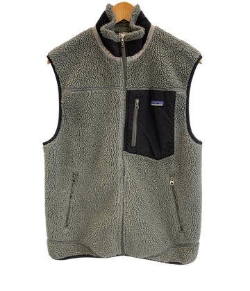 パタゴニア PATAGONIA CLASSIC RETRO-X VEST クラシックレトロXベスト ボア アラスカブルー 23046FO MEN'S  S ベスト ロゴ ベージュ Sサイズ 101MT-1030 | 古着通販のドンドンサガール