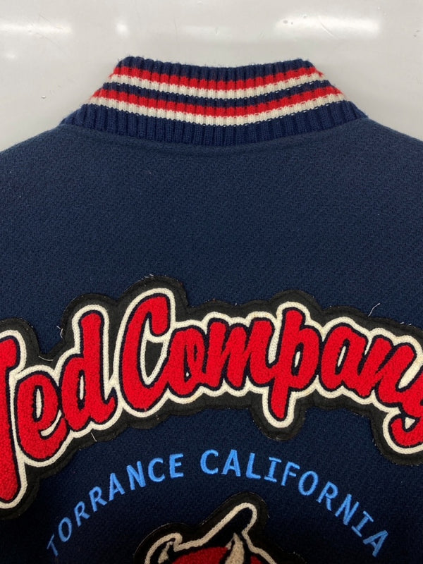 テッドマン TEDMAN STADIUM JACKET スタジアム ジャケット スタジャン バーシティ デビル 袖革 刺繍 アウター 紺 TDJ-15000 サイズ 44 ジャケット 総柄 ネイビー 104MT-1765