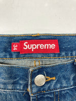 シュプリーム SUPREME Baggy Jean バギー ジーンズ ジップフライ パンツ ボトムス 刺繍 インディゴ 青 ロゴ デニム ブルー 34 104MB-108