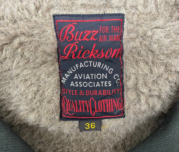 【曜日割引対象外】 バズリクソンズ BUZZ RICKSON'S コーストガードスタイル モヘヤ ボア BR12529 ジャケット グリーン 36サイズ 201MT-2771 VB