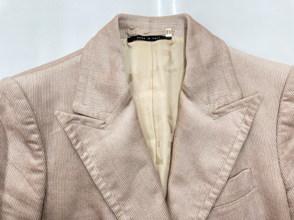 グッチ GUCCI トムフォード期 90s~00s Vintage ヴィンテージ ピークドラペル フォーマル スーツ 2B シングル コーデュロイ シルク コットン BEIGE 135205.ZI023 ジャケット ベージュ SIZE40 104LT-182