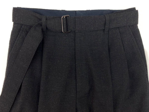 シュタイン stein BELTED WIDE STRAIGHT TROUSERS ワイド ストレート トラウザーズ タック ベルト ジップフライ 黒 無地 ST.283-1 ボトムスその他 ブラック Sサイズ 104MB-288