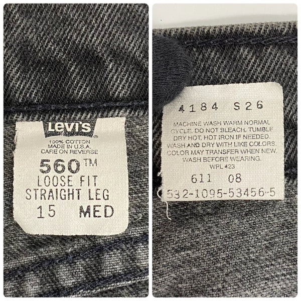 【曜日割引対象外】 リーバイス Levi's 90's 560 LOOSE FIT STRAIGHT LEG USA製 後染めブラック デニム ブラック Mサイズ 201MB-981 VB