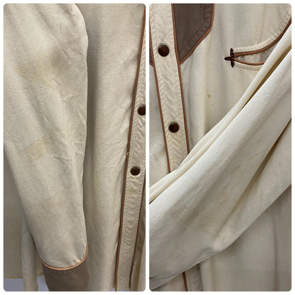 【曜日割引対象外】 ヴィンテージ vintage 40’s Circle A Western Wear Rayon Gabardine Shirt USA製 長袖シャツ ベージュ 201MT-4446 VB