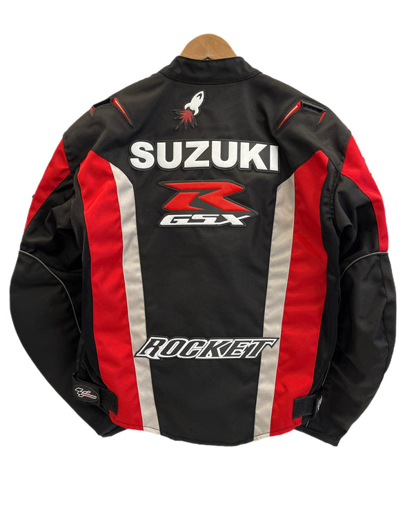 ジョーロケット JOE ROCKET SUZUKI YOSHIMURA スズキ ヨシムラ レーシングジャケット ワッペン バイク バイカー 赤 黒 ジャケット ブラック Lサイズ 101MT-5388