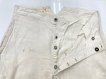 ヴィンテージ vintage 20s 30s ボージョンパンツ ヘリンボーン リネン 針シンチ フランス軍 フレンチ ユーロ French Army Linen HBT Bourgeron 生成り 無地 スラックス ホワイト 104MB-298