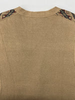 ダブルアールエル RRL 90s LOOSE KNIT VEST ニット ベスト アイル ノルディック Vネック レイヤード 三ツ星タグ Ralph Lauren 茶 ベスト 総柄 ブラウン Lサイズ 104MT-2070