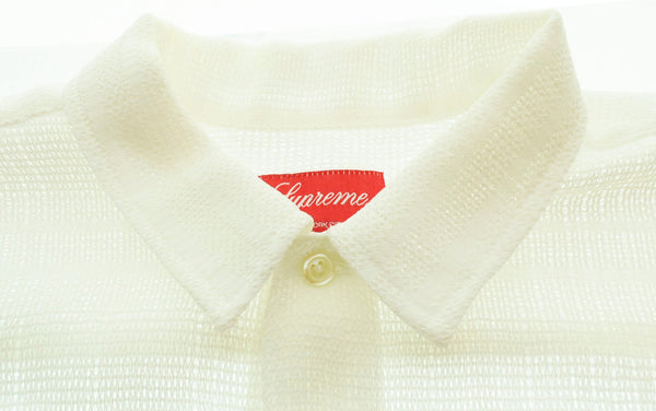 シュプリーム SUPREME 23SS Mesh Stripe S／S Shirt 半袖メッシュシャツ 白 半袖シャツ ホワイト Lサイズ 103MT-1224