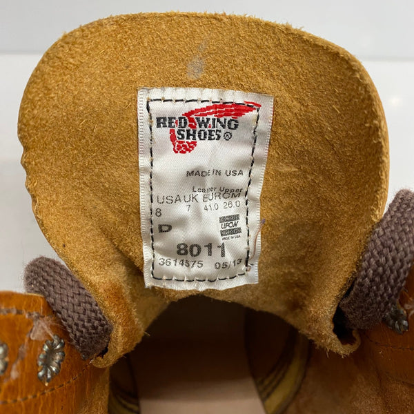 【曜日割引対象外】 レッドウィング RED WING アイアンレンジ マンソンブーツ USA製 8011 メンズ靴 ブーツ ワーク ブラウン 26cmサイズ 201-shoes1559 VB