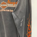 【曜日割引対象外】 ハーレーダビッドソン HARLEY-DAVIDSON 90's V FLAME USA製 フレイムパターン ロンT ブラック Mサイズ 201MT-4597 VB