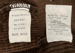 ダブルアールエル RRL 90s CORDUROY PANTS コーデュロイ パンツ ボタンフライ ワーク トラウザーズ 三ツ星タグ Ralph Lauren 茶 無地 ボトムスその他 ブラウン 38×33 104MB-347