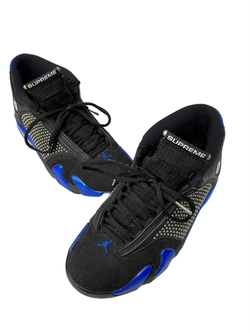 ナイキ NIKE シュプリーム × ナイキ エアジョーダン14 レトロ "ブラック/バーシティロイヤル/クローム" Supreme × Nike Air Jordan 14 Retro "Black/Varsity Royal/Chrome" BV7630-004 メンズ靴 スニーカー ロゴ ブルー 27cm 201-shoes795