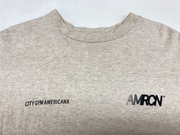 アメリカーナ AMERICANA ラフィー 丸胴 プリントT 半袖 カットソー クルーネック グラフィック レタリング バックロゴ 日本製 GRAY 灰色 Tシャツ ロゴ グレー 104LT-218