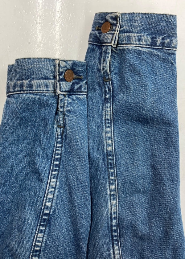 ダブルアールエル RRL 90s DENIM JACKET デニム ジャケット 三ツ星タグ USA製 シンチバック 裏地チェック Ralph Lauren 青 ジャケット ロゴ ブルー Sサイズ 104MT-1365