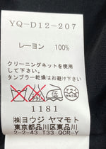 ワイズ Y's 山本耀司 ロング シャツワンピース LONG SHIRT ONE-PIECE スタントカラー オープンカラー 2way BLACK 黒 YQ-D12-207 ワンピース 無地 ブラック SIZE2 104LT-100