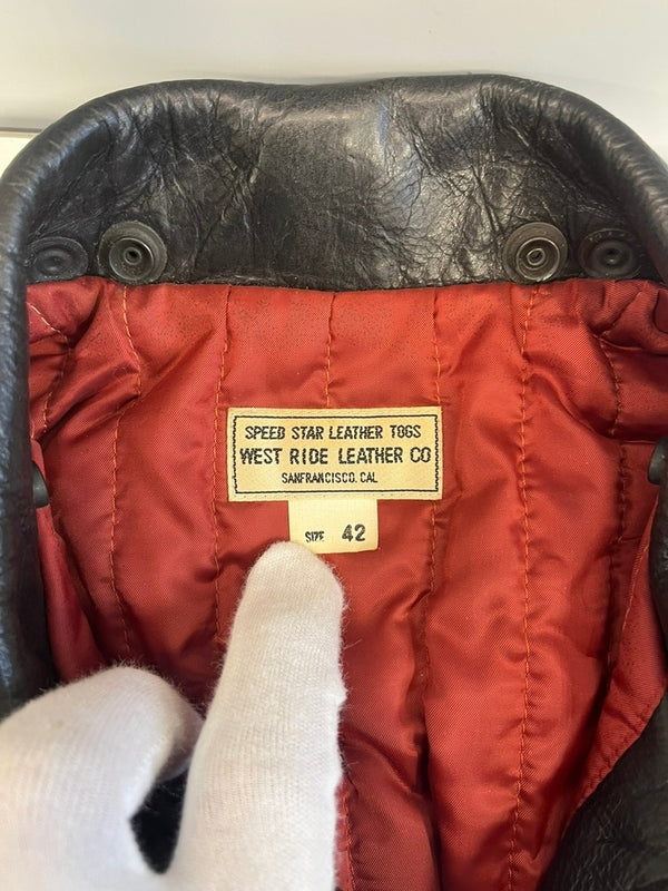 ウエストライド WESTRIDE レザー シングルライダース ジャケット 黒 サイズ42 ジャケット ブラック 101MT-5158