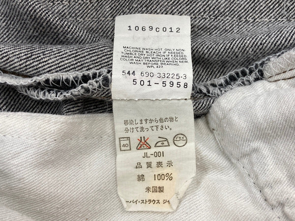 リーバイス Levi's 90s 90年代 501 先染め ブラック ジーンズ ジーパン USA製 ボタン裏544 無地 デニム ブラック W30 L34 104MB-294