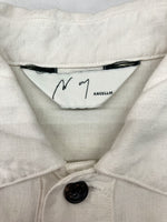 アンセルム ANCELLM DRAWING SHIRT JACKET シャツ ジャケット ボタン ハンドドローイング 白 ANC-JK02-B サイズ 1 ジャケット 総柄 ホワイト 104MT-1079
